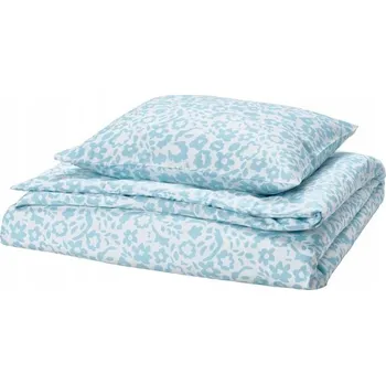 Povlečení IKEA CYMBALBLOMMA sada povlečení 200/200 + 2x 50/60 cm bílá/modrá