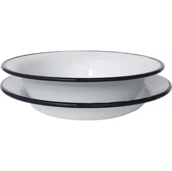 pekáč Talíř bílý plytký a hluboký smalt.