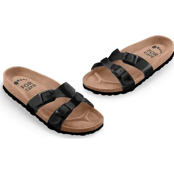 Dámská zdravotní obuv Obuv zdravotní FORcare 212101 černá lesk (Módní korkové pantofle)