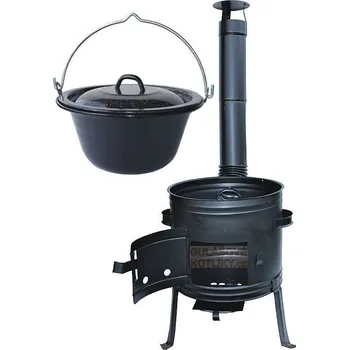 kotlíky Kotlíkový set Párty, kotlina 39 cm a smaltovaný kotlík 14 L s poklicí