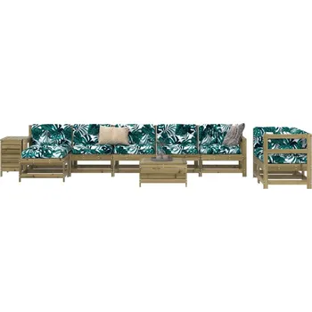 Zahradní sestava vidaXL 10dílná zahradní sedací souprava masivní dřevo douglasky [3250655] Barva: Přírodně impregnované