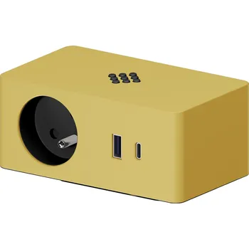 Elektrická zásuvka ASA 06037E00077 VERSAQ Stolní zásuvková jednotka, 1x zásuvka, 1x nabíječka USB A+C, kabel 0,5 m s GST, žlutá