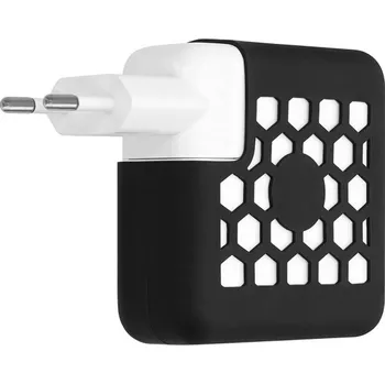 Silikonový děrovaný ochranný obal na adaptér 10W / 12W - černý