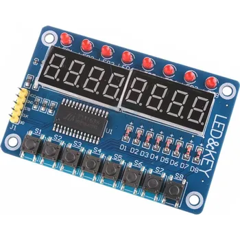 Elektronická stavebnice LaskaKit_cz Ovládací panel TM1638 s LED