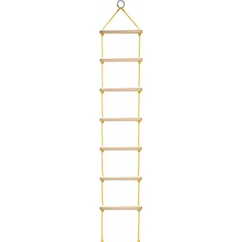 Dětská houpačka Provazový žebřík 7 dřevěných příček 230 x 30 cm přírodní