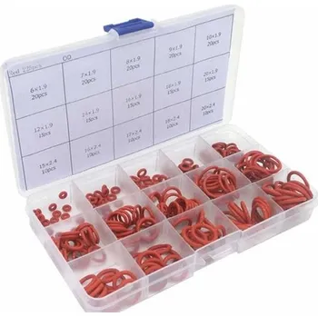 Sada těsnění O-kroužků 225ks, silikon, odolnost do 200°C