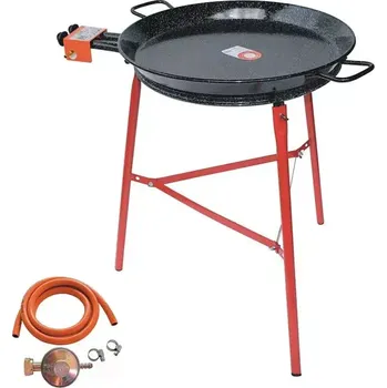 Vařič Set hořák M60 Paella 60 cm tři okruhy s připojením připojením, a pánev smalt 70 cm