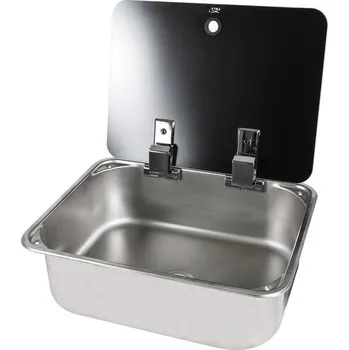 Nerezový dřez Nerezový dřez se skleněným krytem