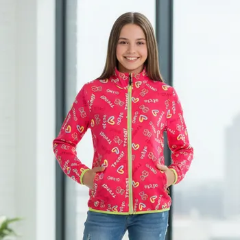 Dívčí vesta DÍVČÍ MIKINA růžová Kugo HM0666