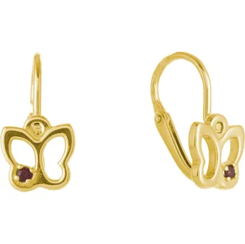 Náušnice Stříbrné náušnice s českým granátem, zlacené - zvíře - motýl Zapínání: klapka