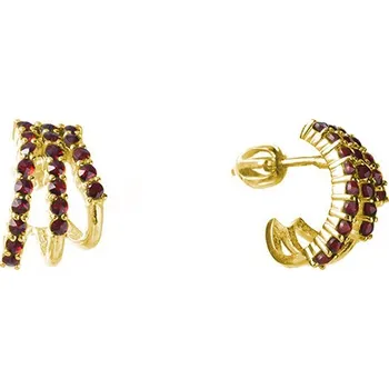 Náušnice Stříbrné náušnice s českým granátem, zlacené Zapínání: balónek