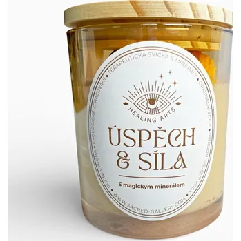 Svíčka Svíčka Úspěch a síla s tygřím okem Sojová svíčka s vůní růže