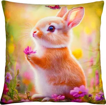 Polštář Dekorační polštář s motivem - ZAJÍČEK V. 40x40 cm Mybesthome Varianta: Povlak na polštář, 40x40 cm