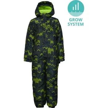 Dívčí oblečení Rostoucí dětská lyžařská kombinéza LOAP CUVEN GROW SYSTEM 98 Tmavě modrá, Reflexní neon