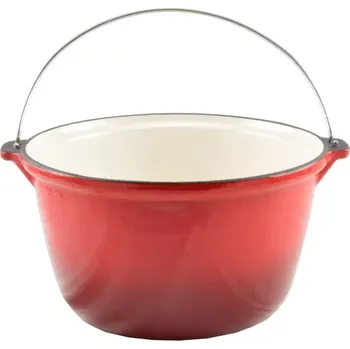 Outdoor vaření Kotlík litina/smalt 4 L červený