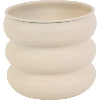 Váza Kovová váza Grayce M, krémová, 17,8 cm