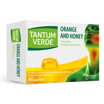 Lék na bolest v krku Tantum Verde Orange and Honey