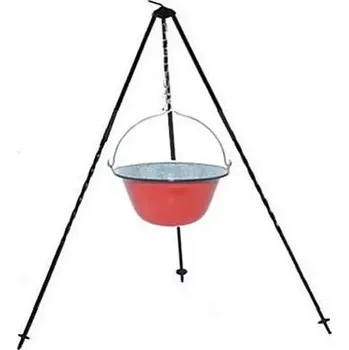 Outdoor vaření Souprava trojnožka 1,25 m + červený kotlík smalt 14 l
