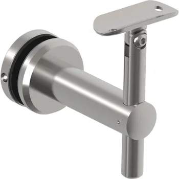 Zábradlí Hahn Steel Nastavitelná podpora zábradlí s O48,3 mm pro montáž na sklo - Nerez AISI 316, broušený