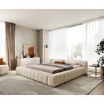 DELIFE Čalouněná postel Espazio 180x200 cm plyšový manšestr béžová