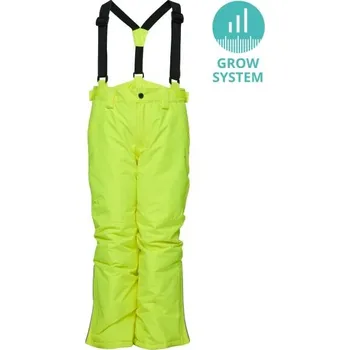 Snowboardové kalhoty Rostoucí dětské lyžařské kalhoty LOAP CUBOR GROW SYSTEM 134/140 Reflexní neon, Černá