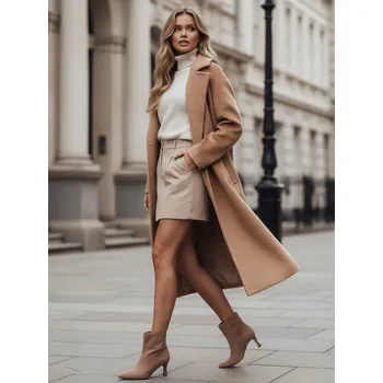 Dámská obuv Dámské semišové kozačky ZY1165 Barva: Béžová, Velikost: 39