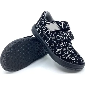 Dívčí polobotky Jonap B1 Černé srdce 28, Vnitřní délka boty: 18,4 cm, Vnitřní šířka boty: 7,0 cm
