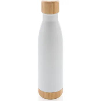 Termohrnek Nerezová termo lahev s bambusovými detaily - Barva Bílá