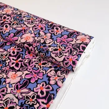 Viskóza STRETCH Flowers Junie black