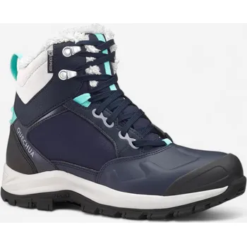 Dámská sportovní obuv QUECHUA Dámské turistické polovysoké nepromokavé boty SH 500 Mountain 36 MODRÁ|ZELENÁ