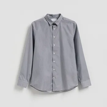 Pánská košile Reserved - Vzorovaná košile slim fit - tmavomodrá - 538HT-59P - 538HT-59P-L