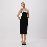 Reserved - Šaty s ozdobnými růžemi - černý - 643JO-99X - 643JO-99X-M