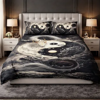 Povlečení 2-dílné ložní povlečení - Drak jin-jang