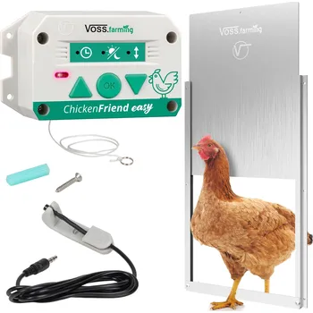 Chov hospodářského zvířete Automatická dvířka do kurníku set časovač světelný sensor 300 x 400 mm SADA VOSS.farming "ChickenFriend