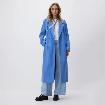 Dámský kabát Reserved - Kabát ze směsi vlny - bleděmodrá - 469IA-05X - 469IA-05X-XL