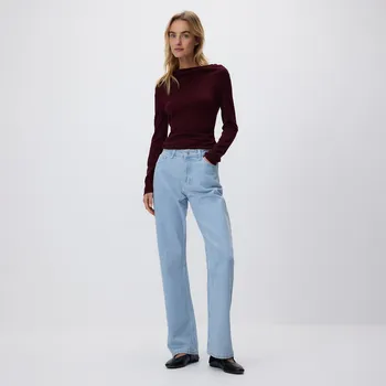 Dámské oblečení Reserved - Džíny straight fit - modrá - 833IU-05J - 833IU-05J-38