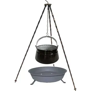 kotlíky Set trojnožka 1 m, rybí kotlík 6 L a ohniště