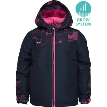 Rostoucí dětská lyžařská bunda LOAP CUSA GROW SYSTEM 134/140 Tmavě modrá, Růžová