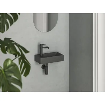 Umyvadlo Umývátko Veda Wall 40 L, s otvorem pro baterii, bez přepadu, antracit