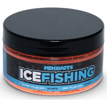 Nástraha Mikbaits sypký fluo dip pro ledový rybolov Nymfa 100ml