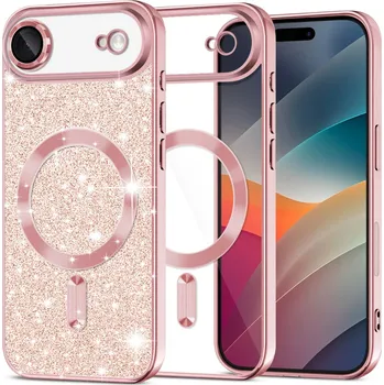 Pouzdro na mobilní telefon Techsuit - Luxusní třpytivý MagSafe - iPhone 17 Air - růžově zlatý