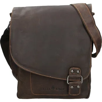 Pánská aktovka Pánská kožená taška přes rameno Greenwood Eithan - tmavě hnědá