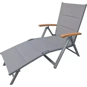 Zahradní lehátko Zahradní lehátko - HECHT MONTANA LOUNGER (Luxusní zahradní lehátko s akáciovými dřevěnými prvky a hliníkovým rámem. Ideální pro venkovní i vnitřní použití.)