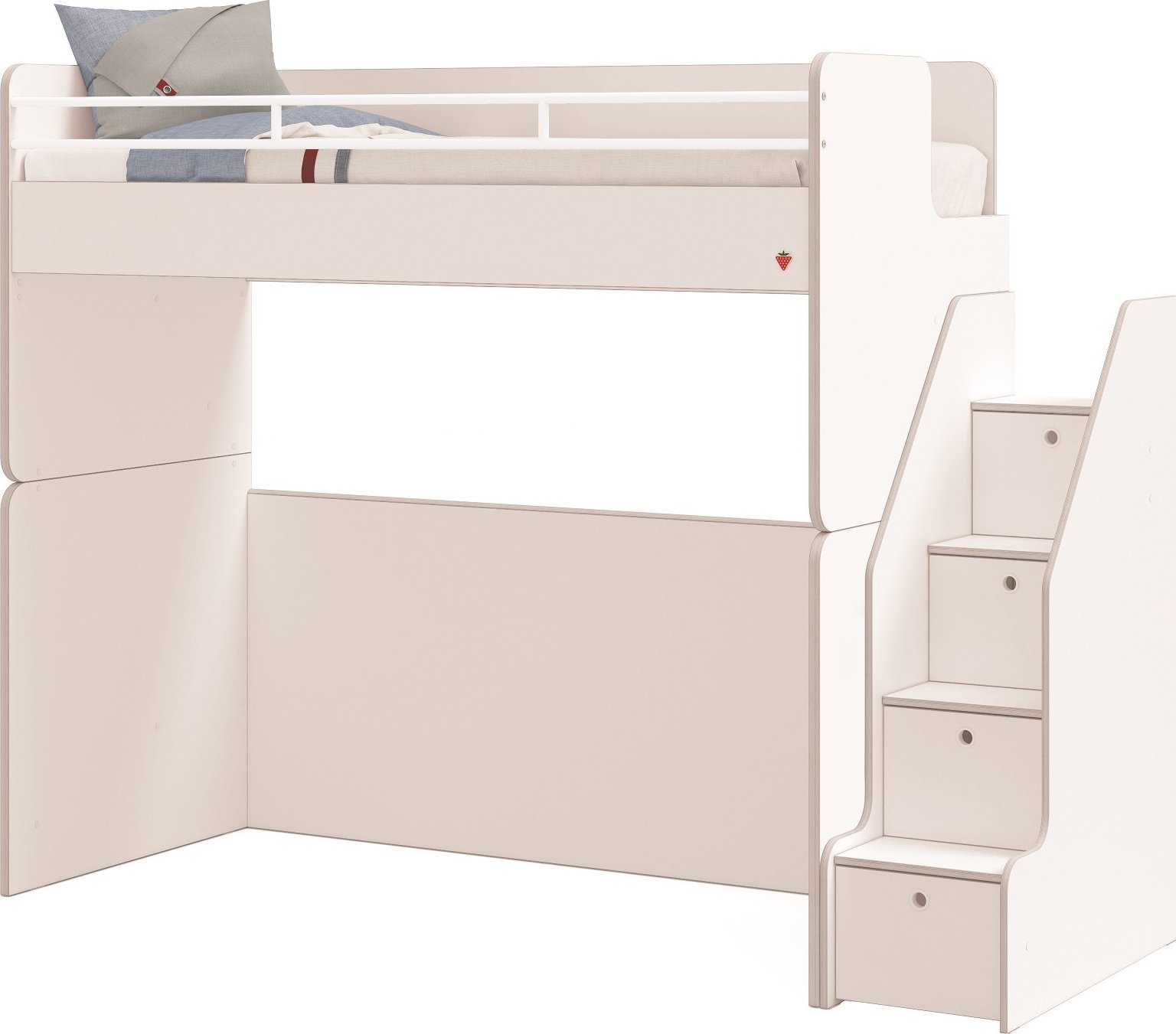 Čilek Zvýšená postel 90x200 cm se schody White Studio