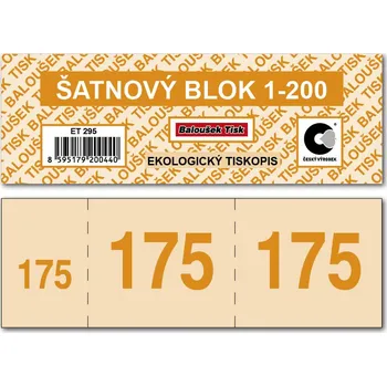 Tiskopis Šatnové bloky 1-200 čísel - oranžová