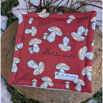 Kuchyňská zástěra Chňapka "Hříbky" - vínová