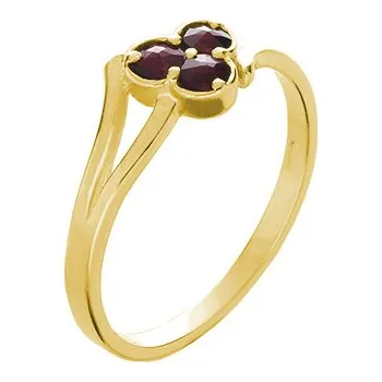 Prsten Stříbrný prsten s českým granátem, zlacený Velikost: 52