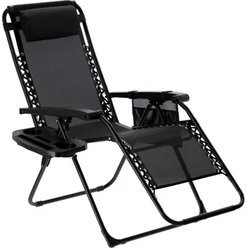 Zahradní nábytek Skládací zahradní lehátko ZERO GRAVITY černé