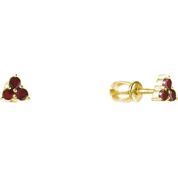 Náušnice Stříbrné náušnice s českým granátem, zlacené Zapínání: puzeta