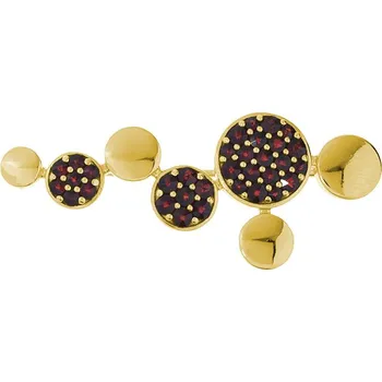 Brož Stříbrná brož s českým granátem, zlacená - kruh